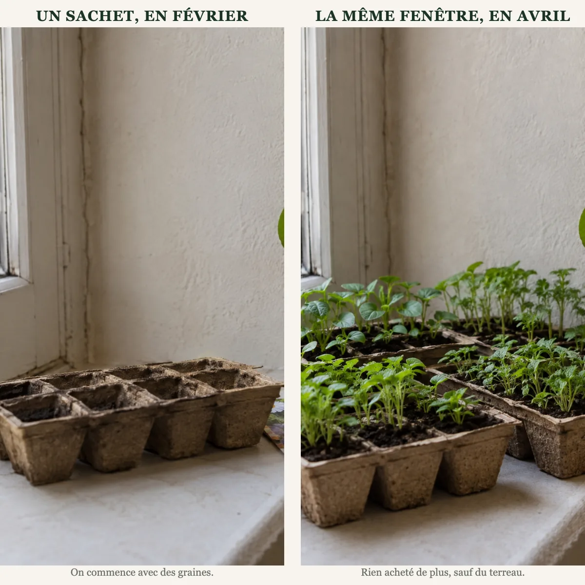 Un sachet, en février et La même fenêtre, en avril